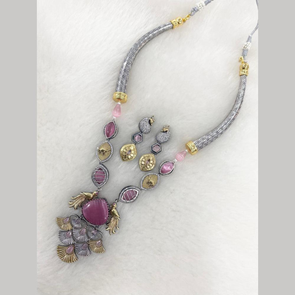 FS Collection 2 Tone Pota Stone Necklace Set