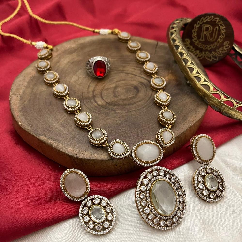 FS Collection Gold Plated Crystal And Austrian Stone Necklace Set
