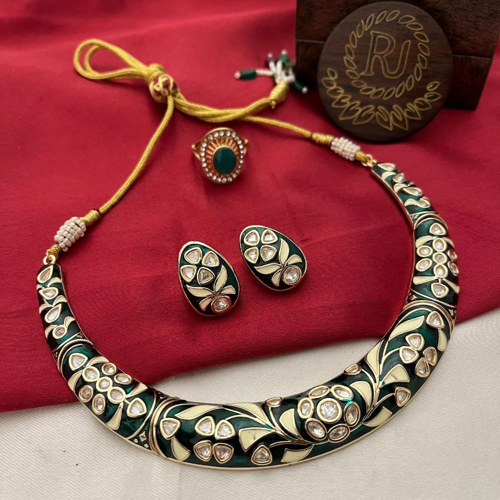 FS Collection Gold Plated Necklace Set