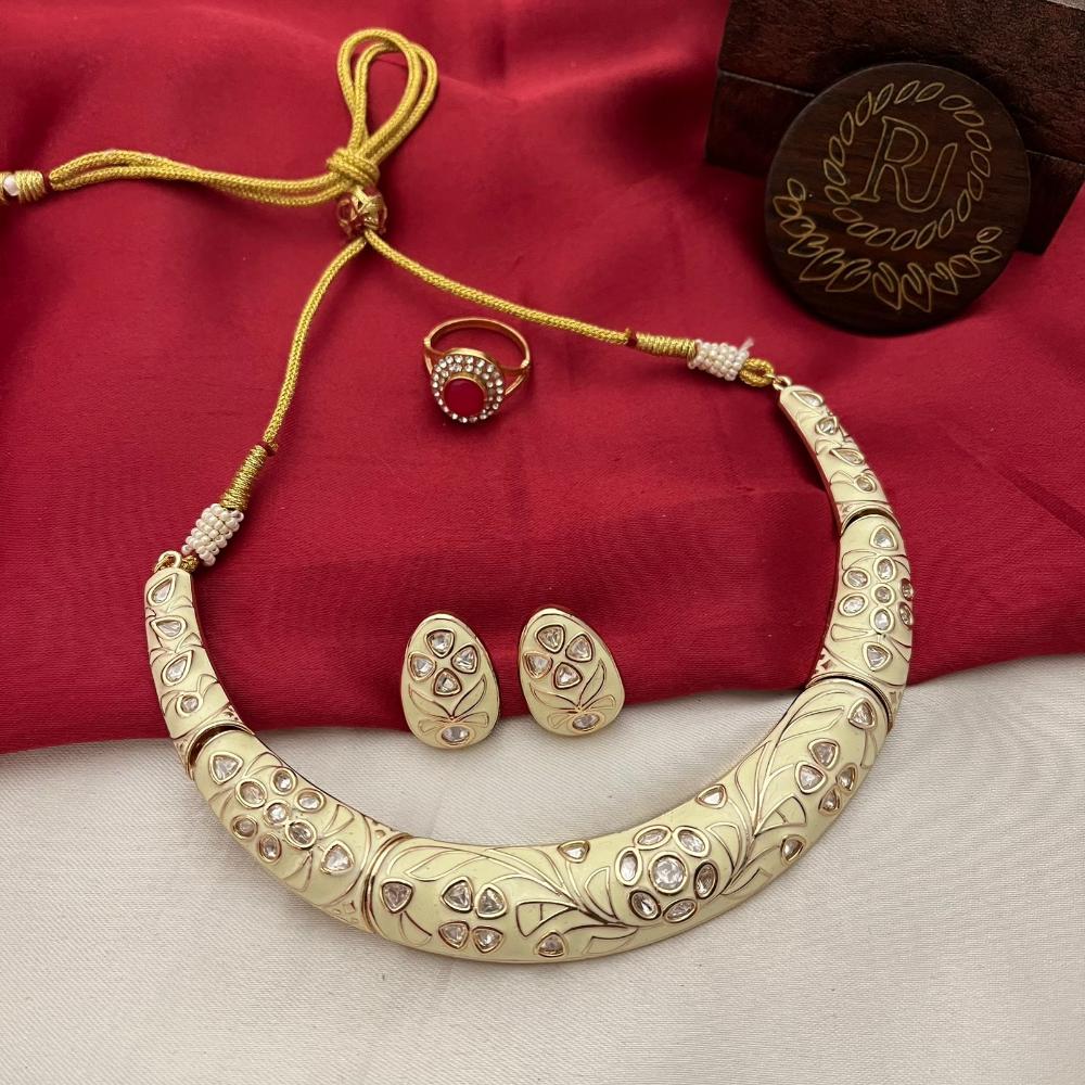 FS Collection Gold Plated Necklace Set