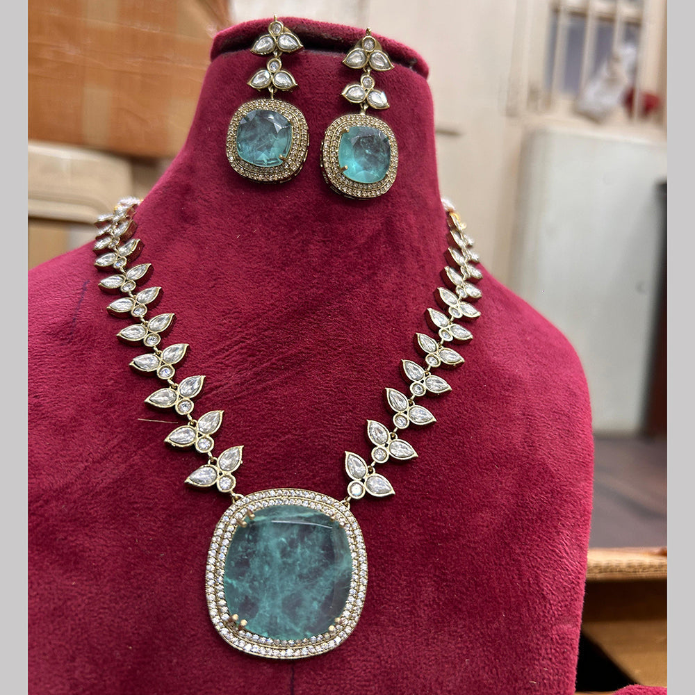 FS Collection Gold Plated Crystal Stone Necklace Set