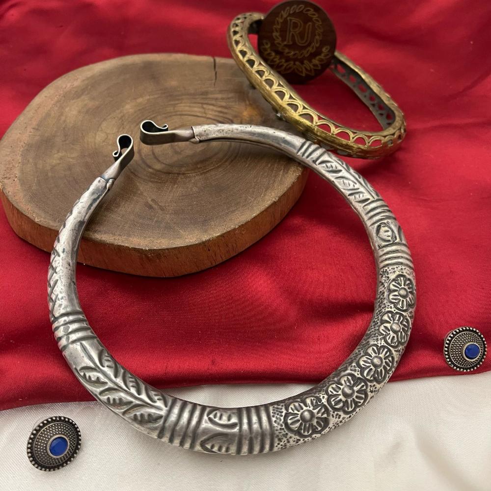 FS Collection Oxidised Plated Necklace Set