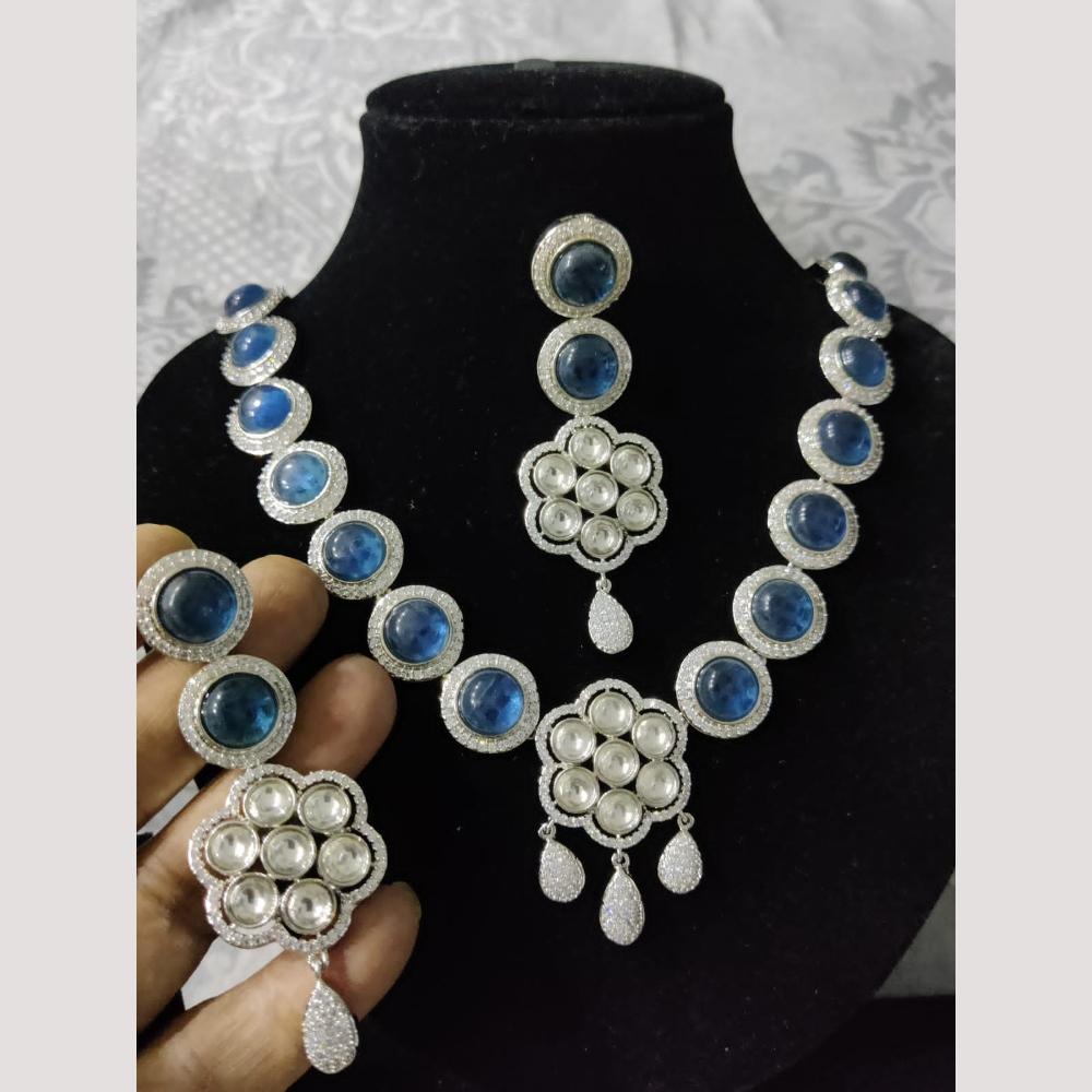 FS Collection Gold Plated Pota Stone And Beads Necklace Set