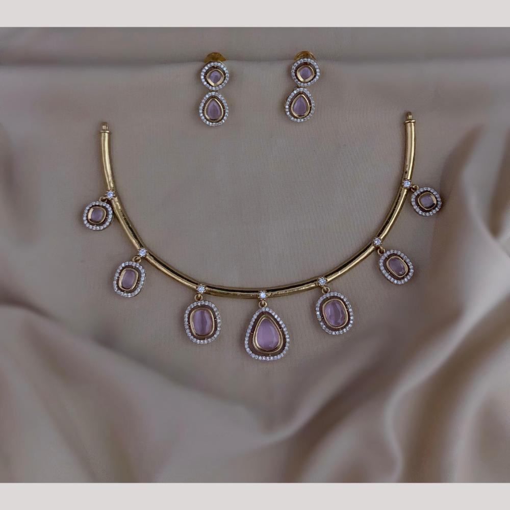 FS Collection Luxury Pota Stone And Austrian Stone Statement Necklace Set