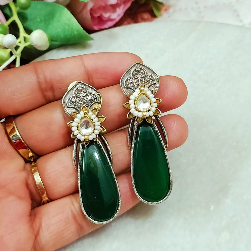 FS Collection Elegant Monalisa Stone Dangle Earrings for Traditional & Modern Looks