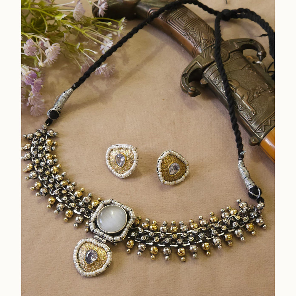 FS Collection Traditional Oxidised Choker Necklace Set For Navratri And Garba Night