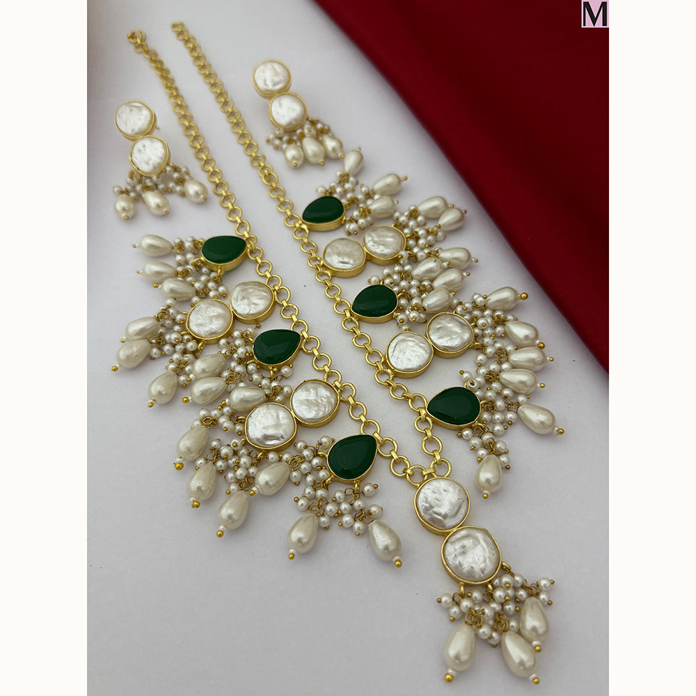 FS Collection Royal Monalisa And Mother Of Pearl Choker Necklace Set