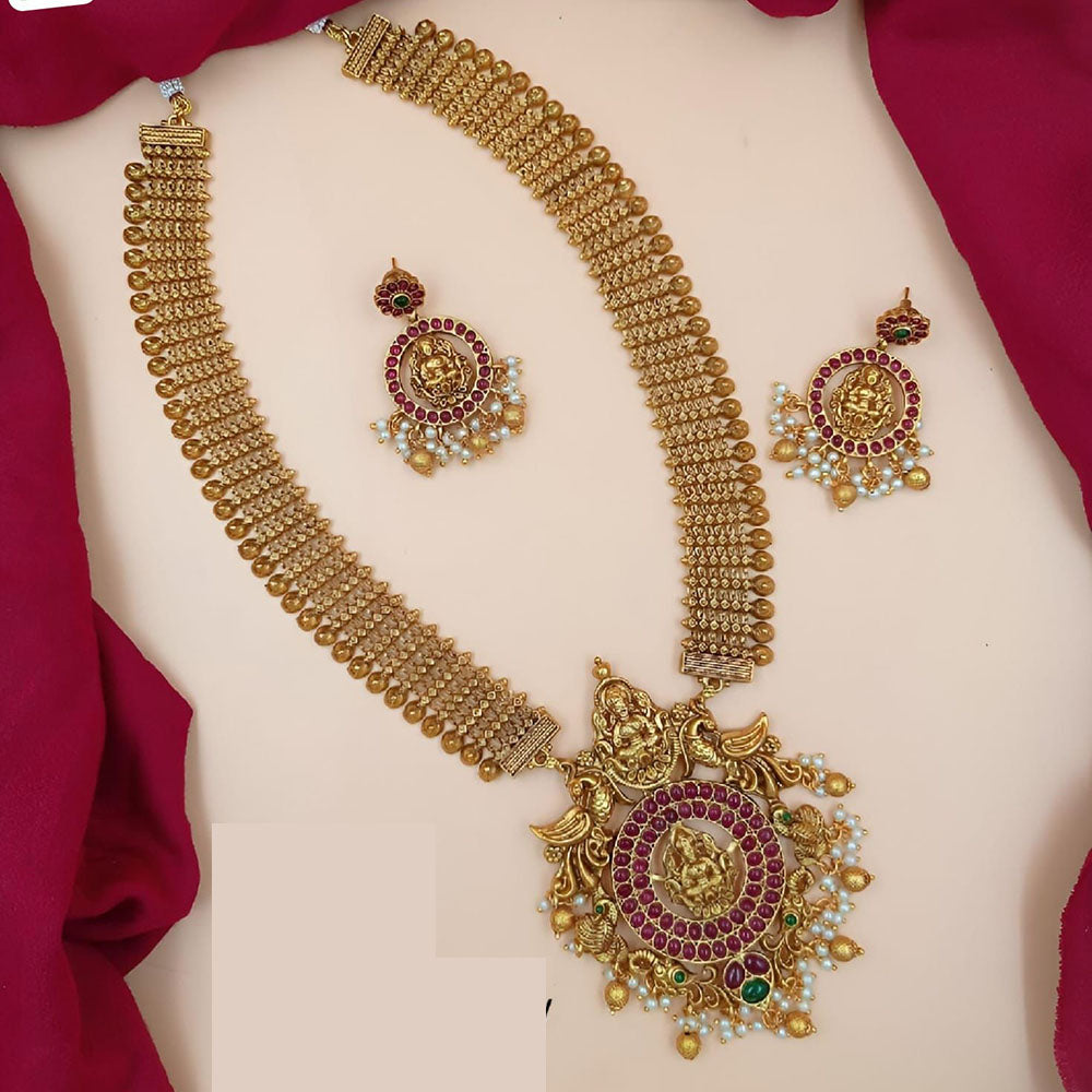 FS Collection Designer Long Temple Necklace Set for Weddings