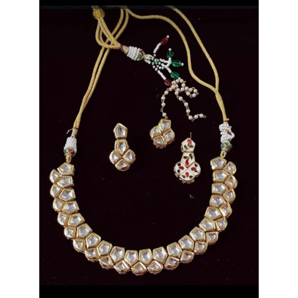FS Collection Royal Kundan Stone Designer Necklace Set
