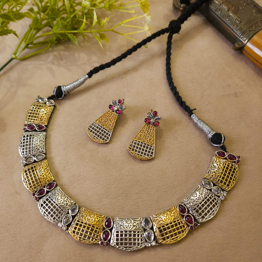 FS Collection Radiant Designer Pota Stone Necklace Set