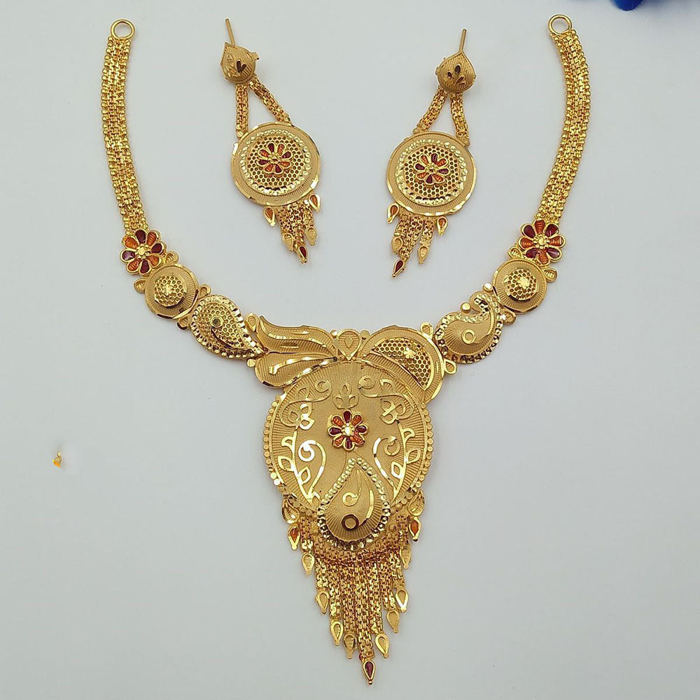 FS Collection Royal Forming Meenakari Designer Necklace Set