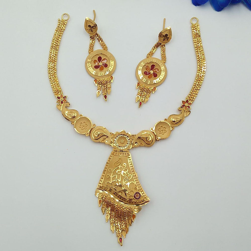 FS Collection Royal Forming Meenakari Designer Necklace Set