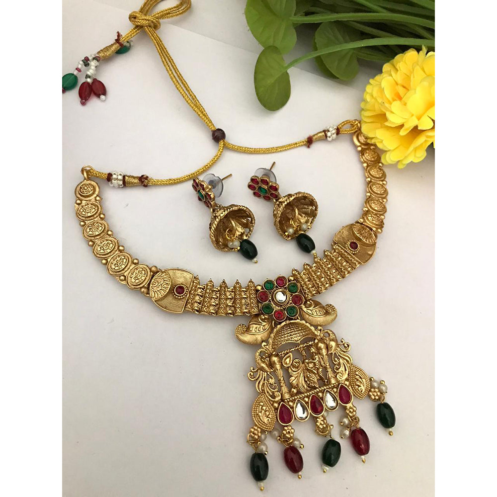 FS Collection Grand Temple Inspired Pota Stone Necklace Set