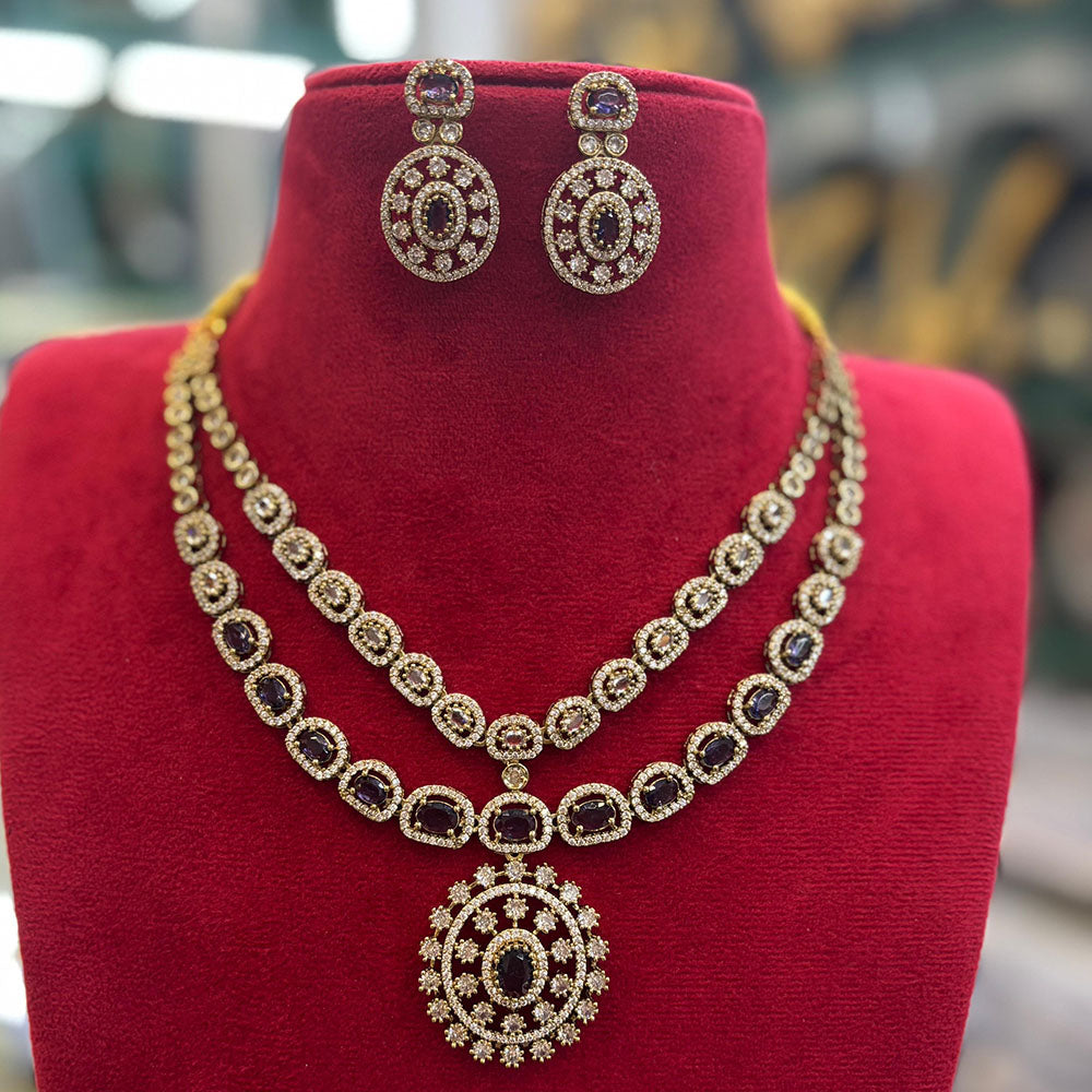 FS Collection Pota Stone And Austrian Stone Designer Necklace Set