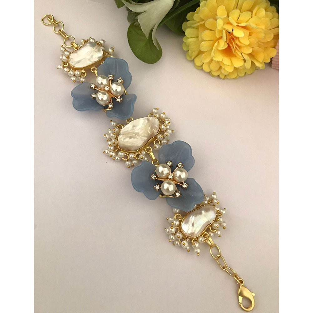 FS Collection Designer Blossom Mother of Pearl Adjustable Bracelet