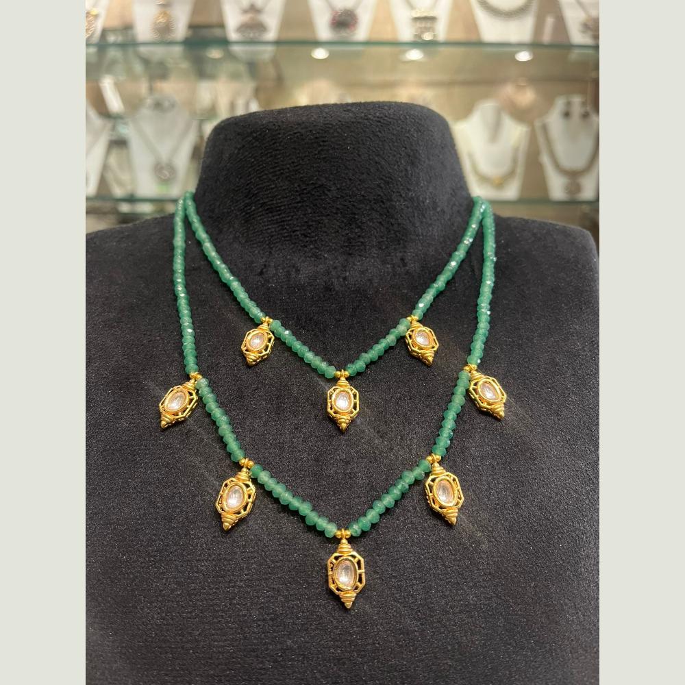 FS Collection Ethnic Design Kundan Stone And Beads Necklace Set