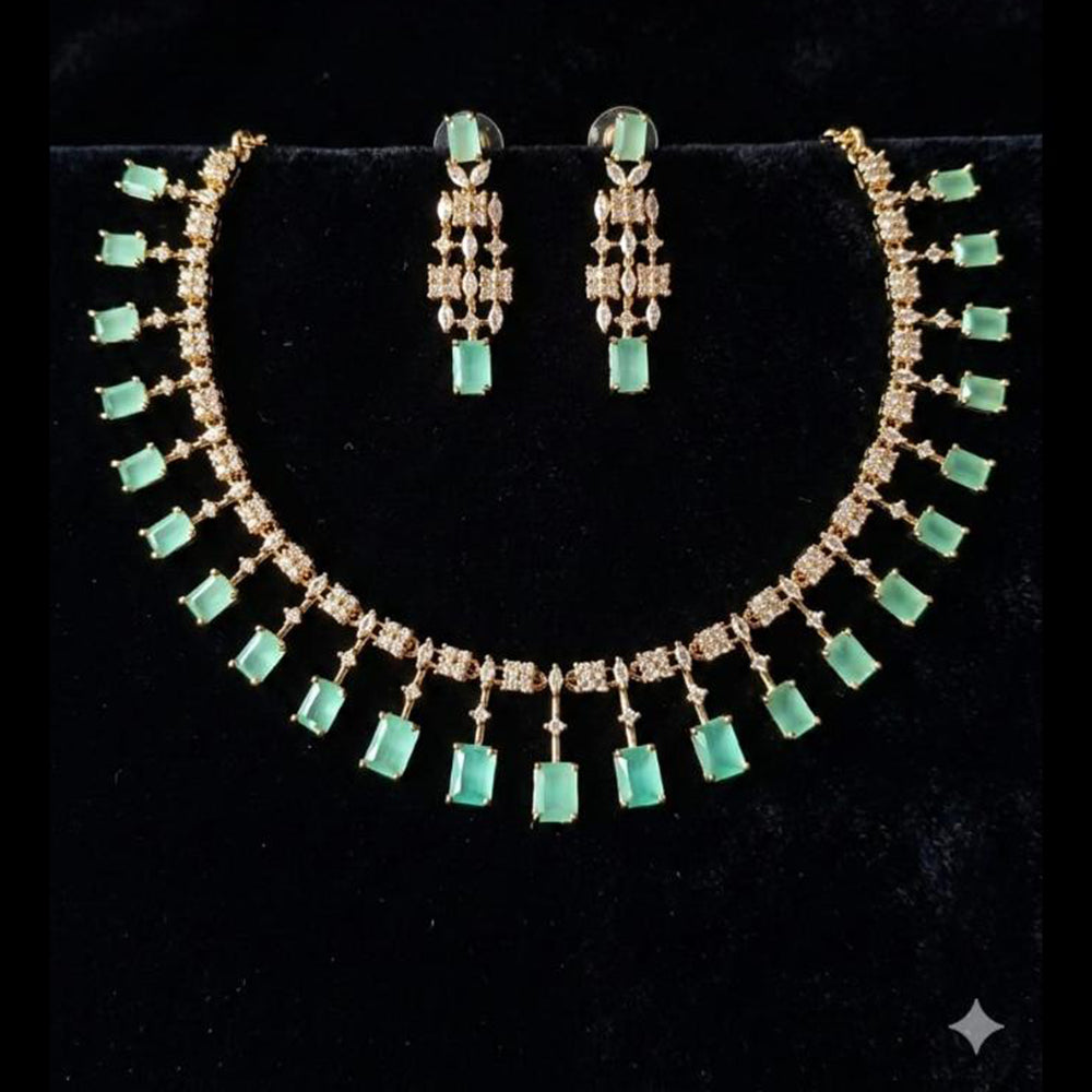 FS Collection Premium American Diamond Statement Necklace Set