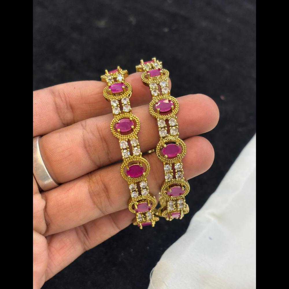 FS Collection Classic American Diamond Bangles Set