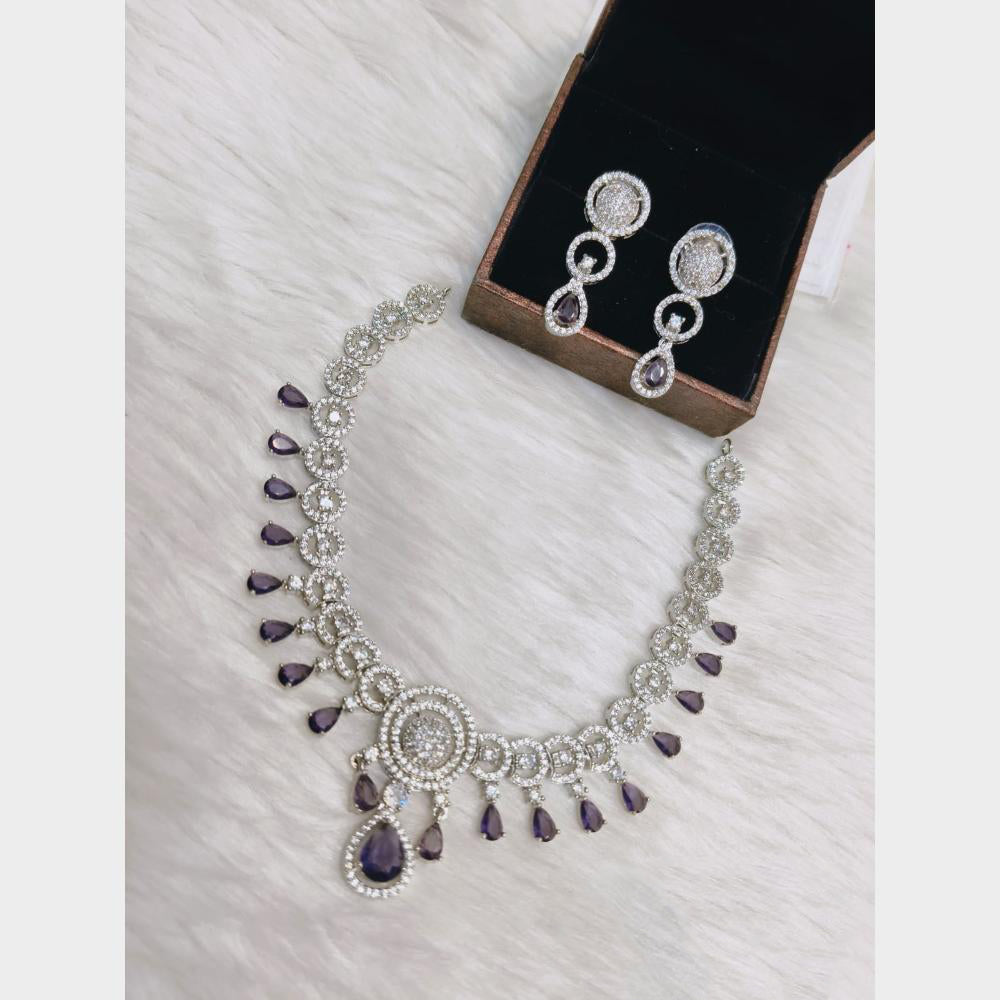 FS Collection Exclusive American Diamond Necklace Set