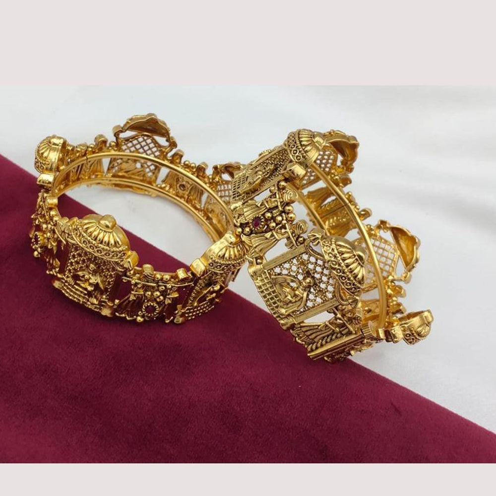 FS Collection Heritage Style Pota Stone Openable Bangles Set