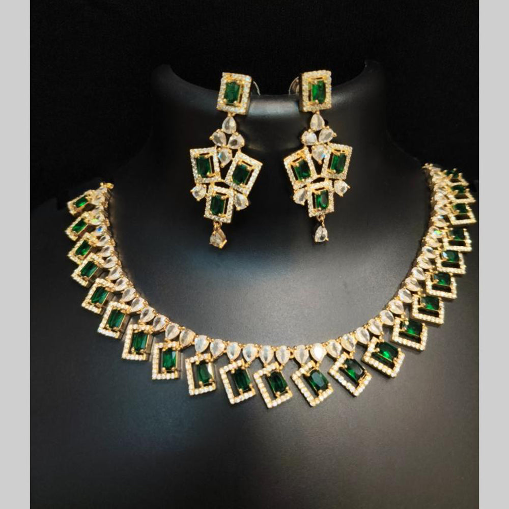 FS Collection Premium American Diamond Statement Necklace Set