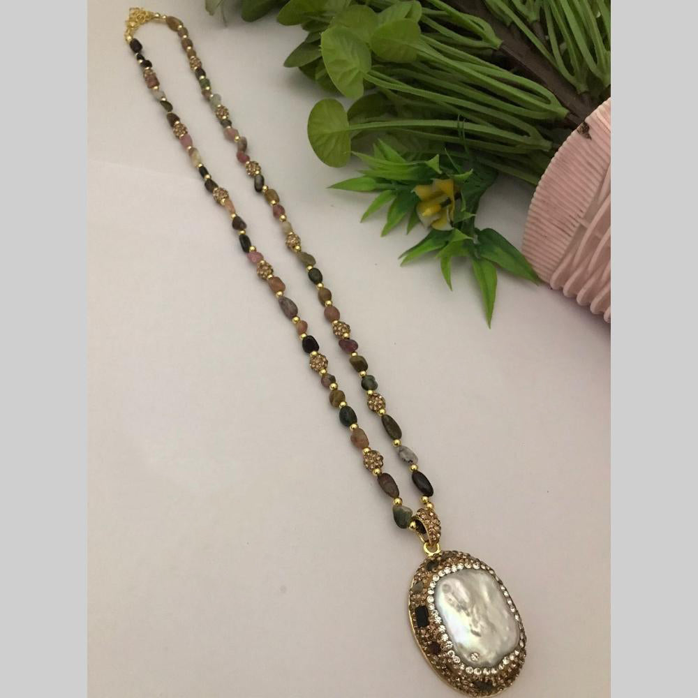 FS Collection Designer Pota Stone And Beaded Long Necklace