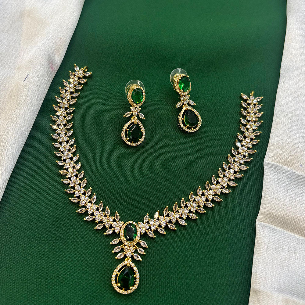 FS Collection Glamorous Crystal Stone Necklace Set