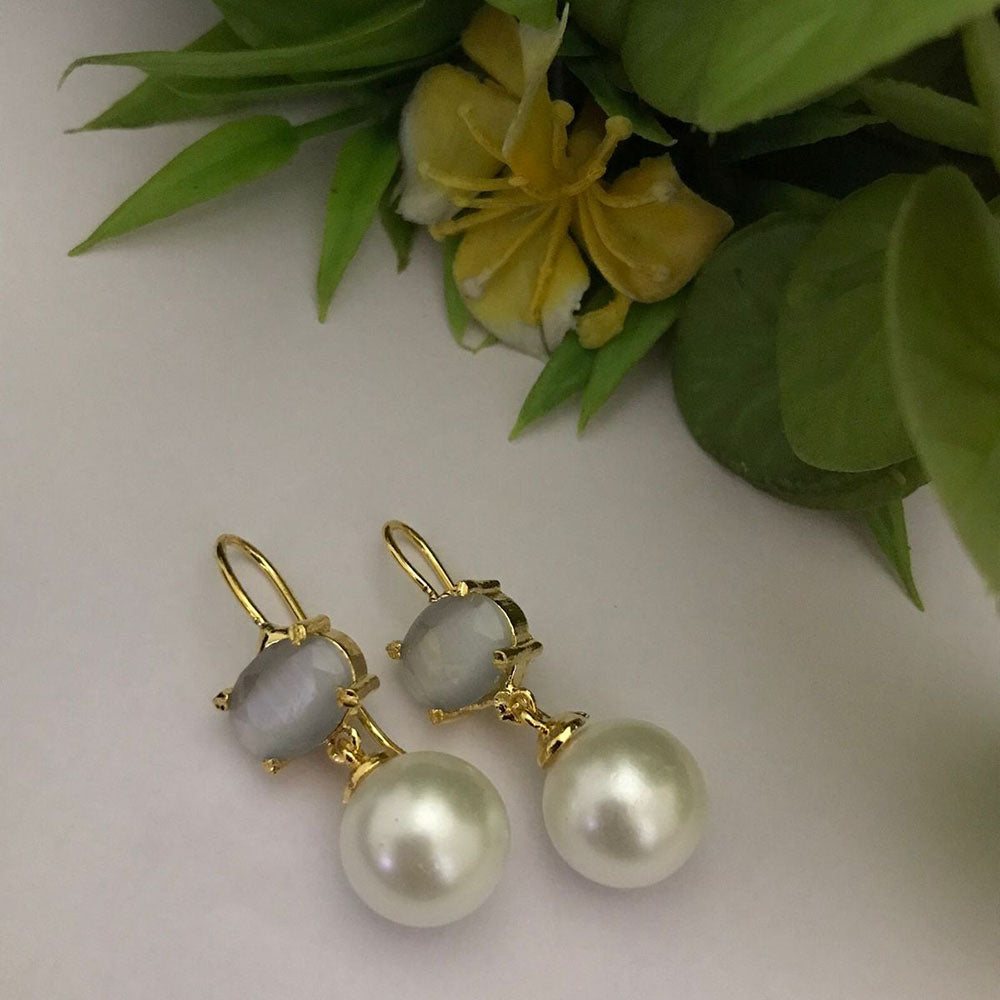 FS Collection Crystal Stone Designer Hook Earrings