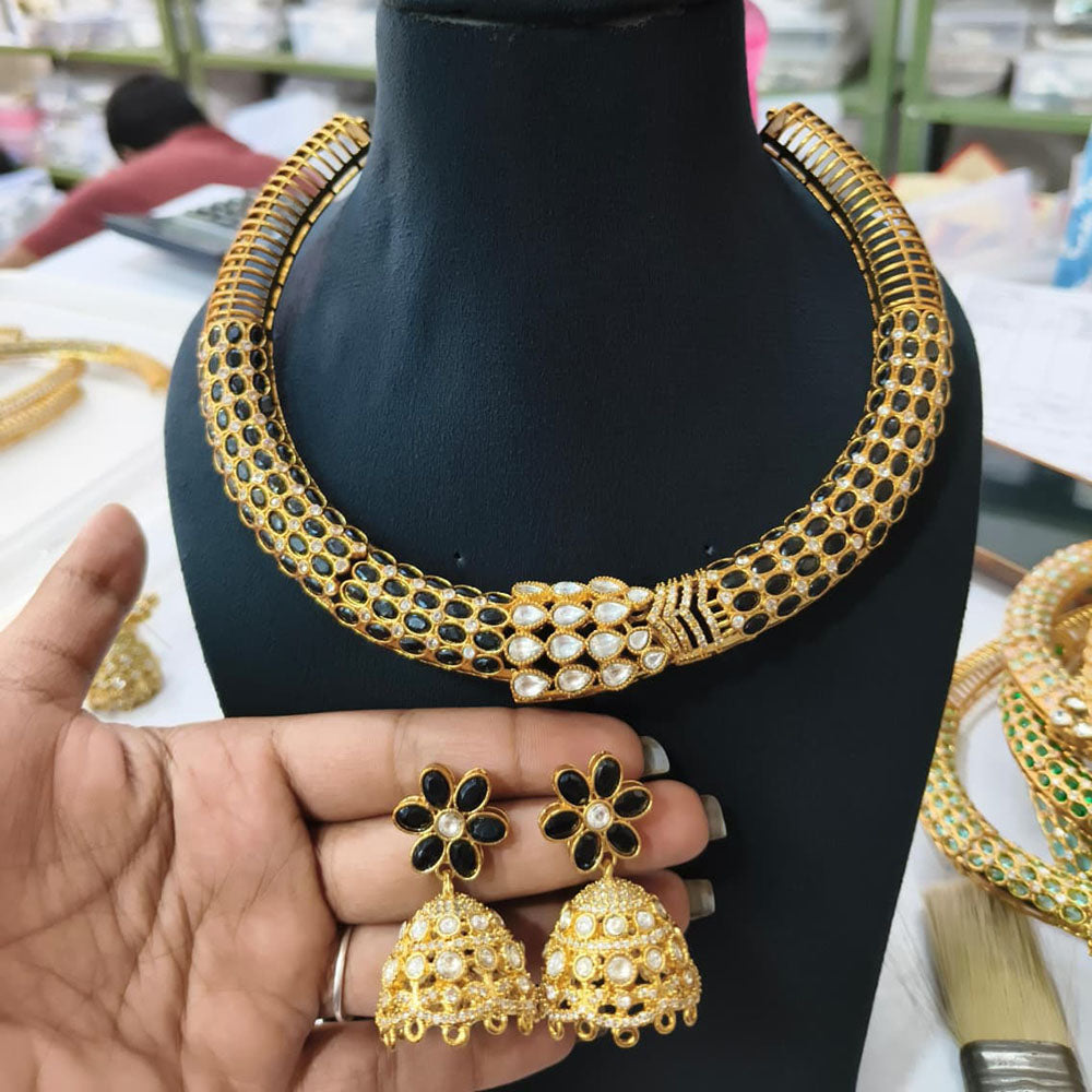 FS Collection Glamorous Pota Stone Choker Necklace Set