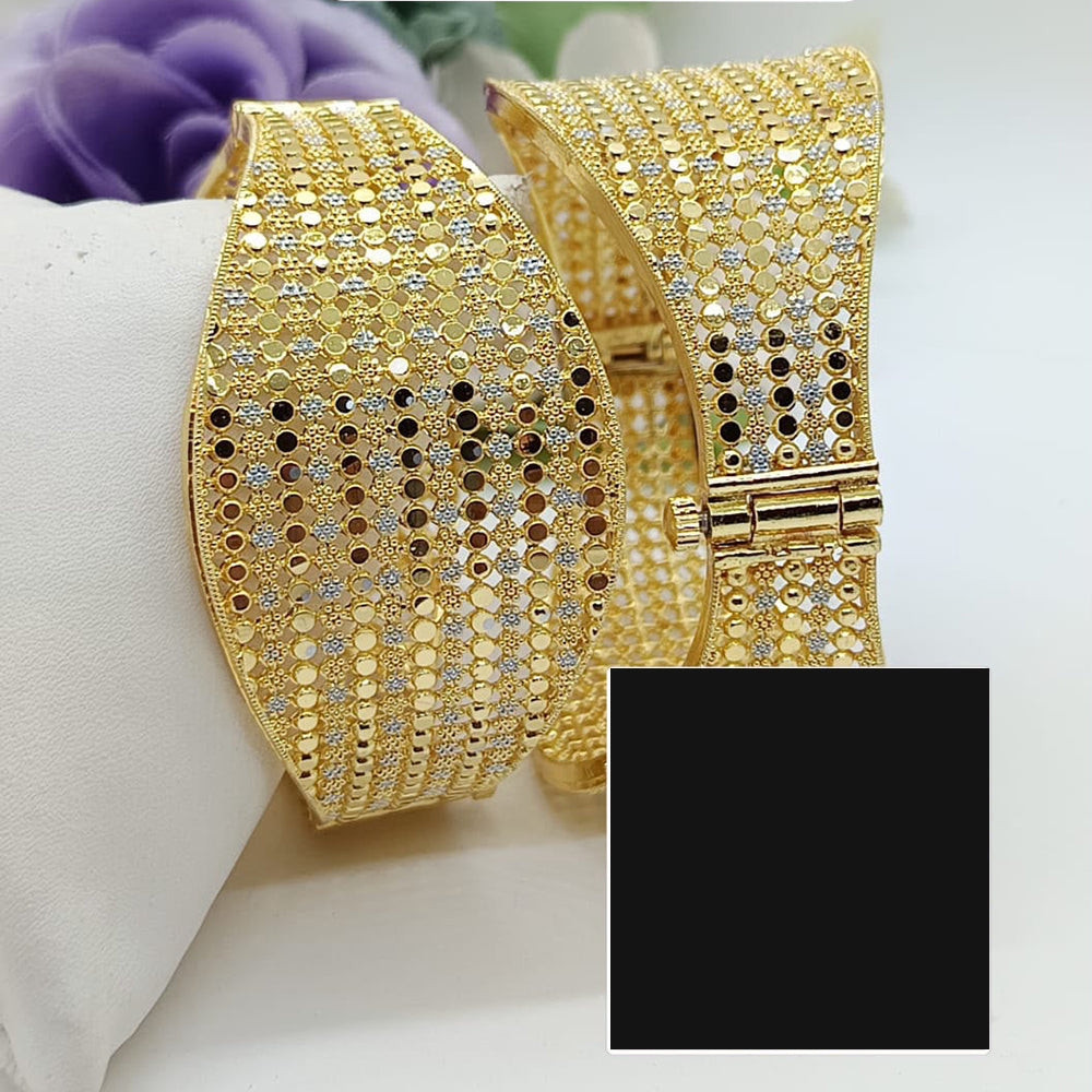 FS Collection Traditional Gold Plated Openable Bangles Set