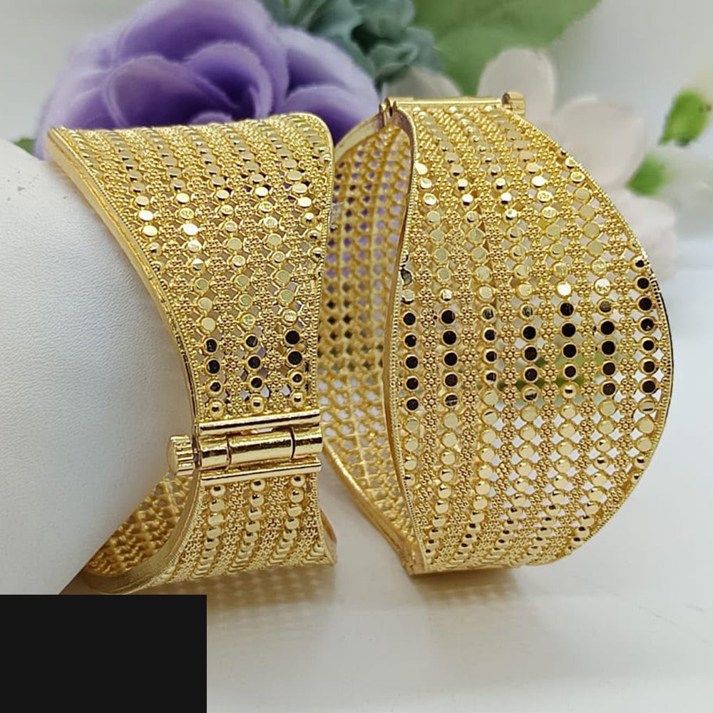 FS Collection Traditional Gold Plated Openable Bangles Set