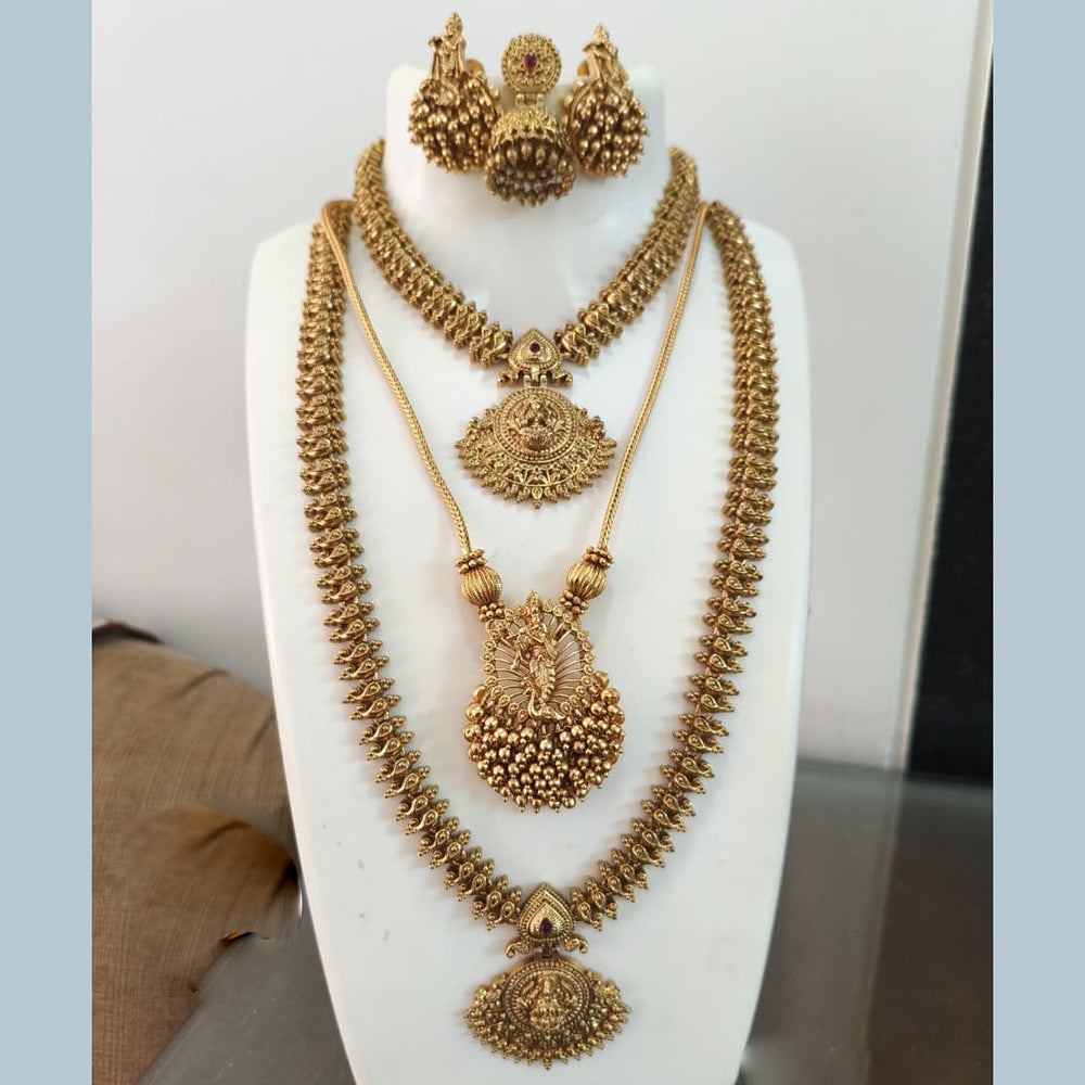 FS Collection Grand Pota Stone Temple Double Strand Necklace Set