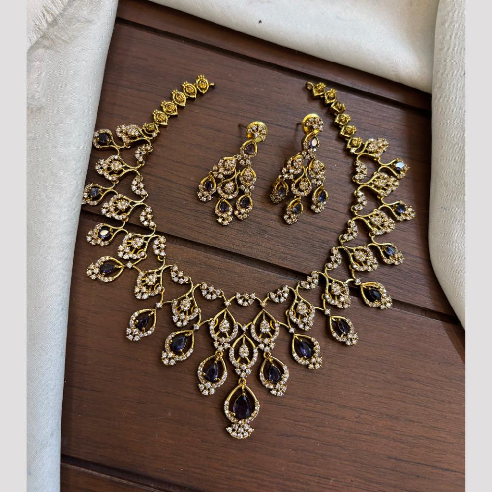 FS Collection Sparkling American Diamond Jewellery Set for Women