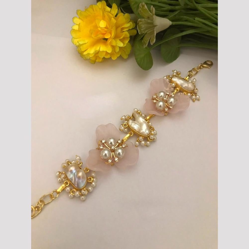 FS Collection Mother Of Pearls Floral Bracalet