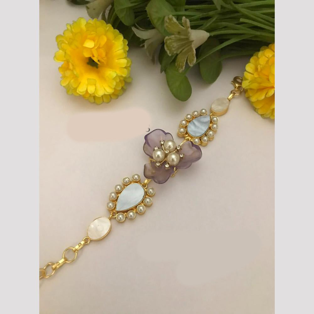 FS Collection Mother Of Pearls Floral Bracalet