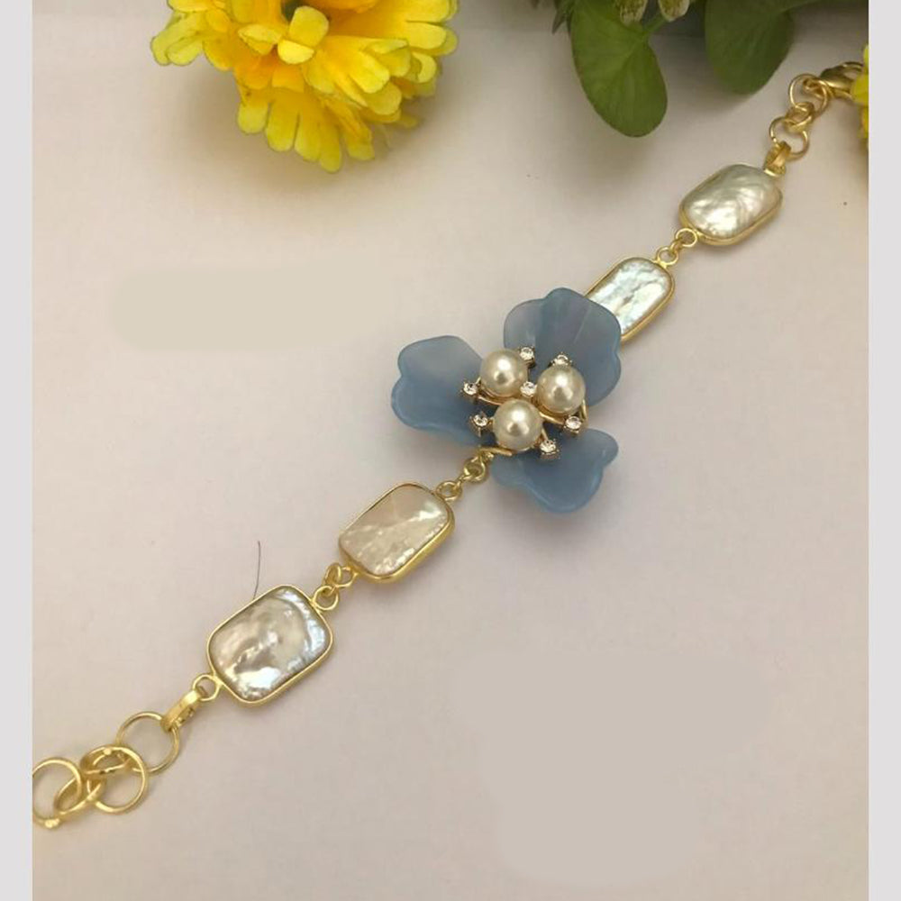 FS Collection Mother Of Pearls Floral Bracalet