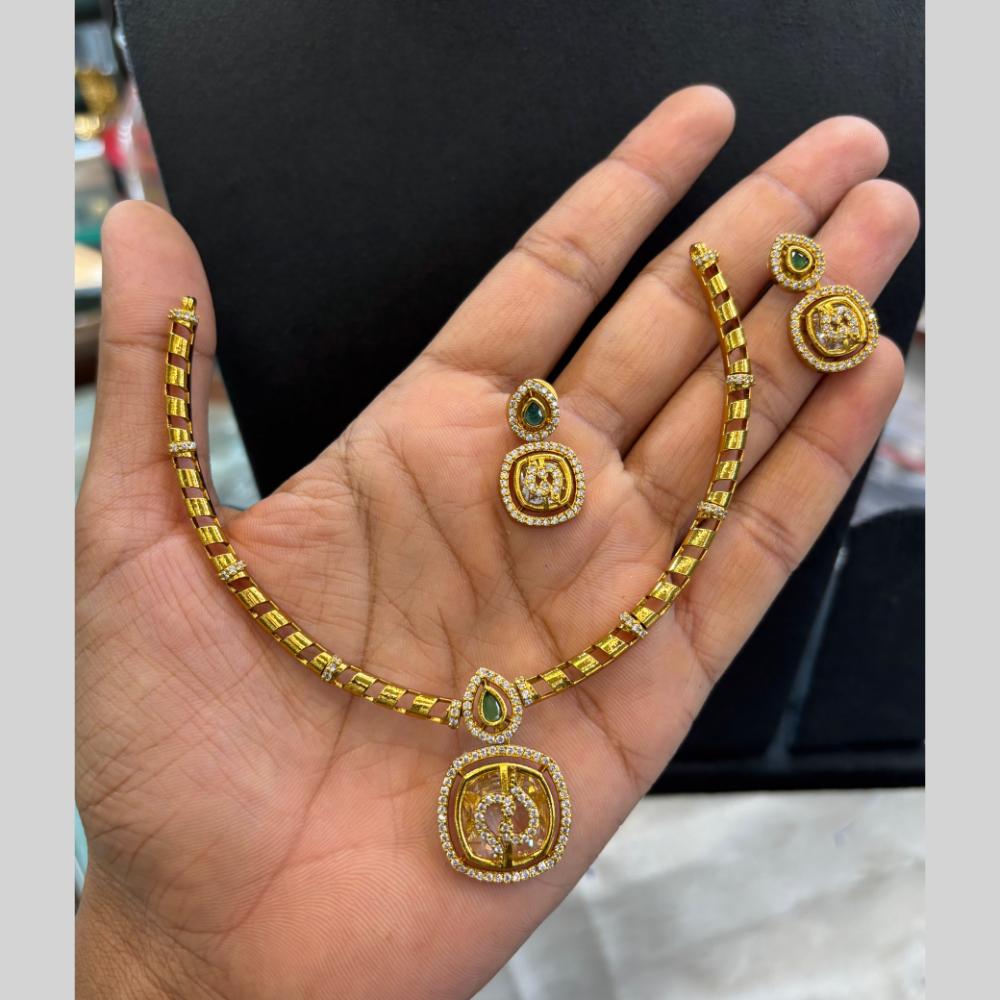 FS Collection Classic Pota Stone And Austrian Stone Necklace Set