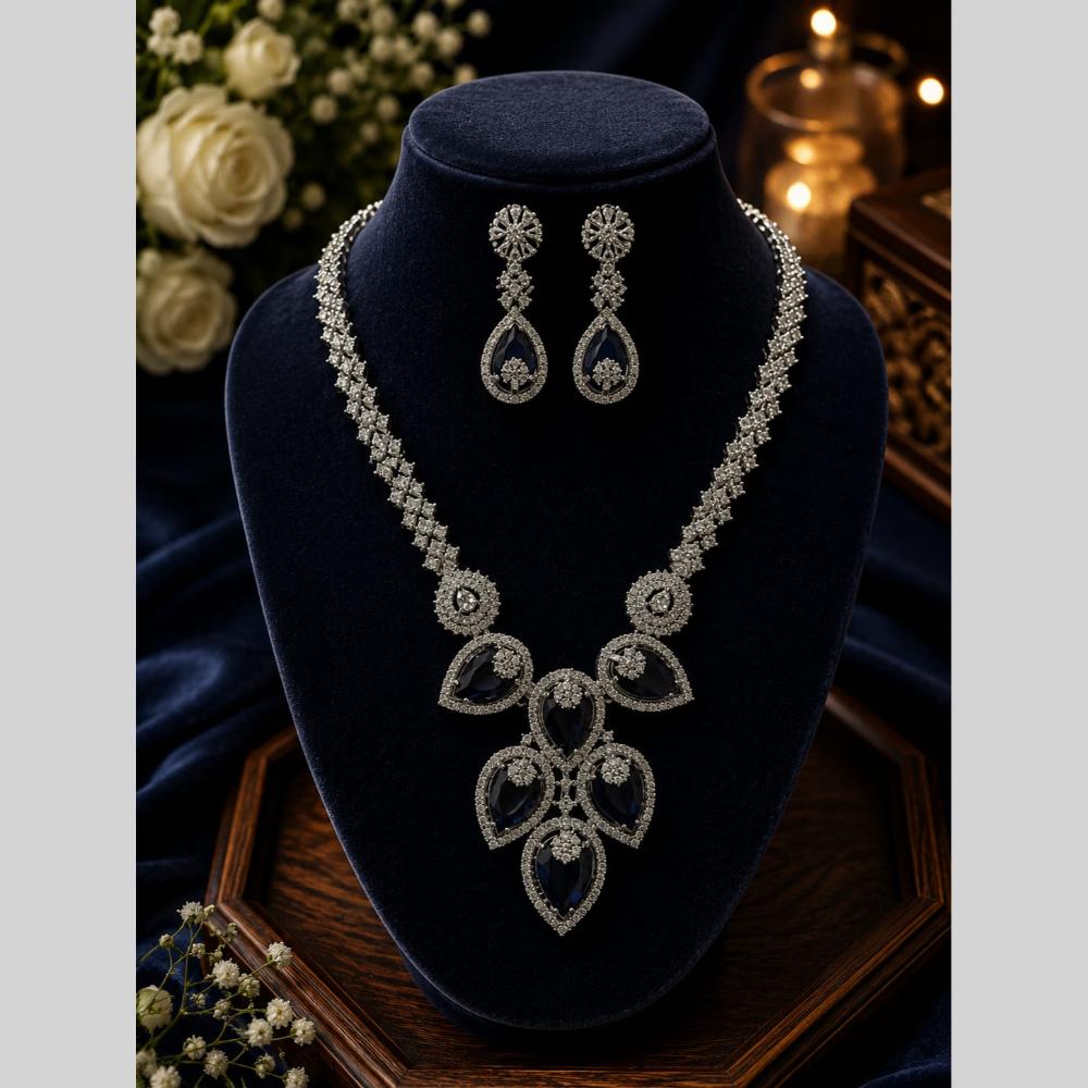 FS Collection Royal Look American Daimond And Austrian Stone Necklace Set