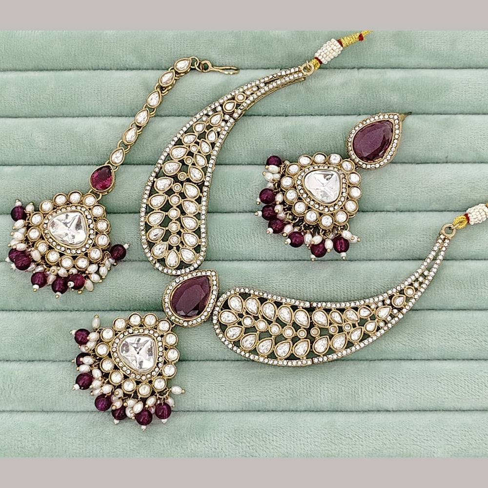 FS Collection Classic Pota Stone And Beaded Necklace Set