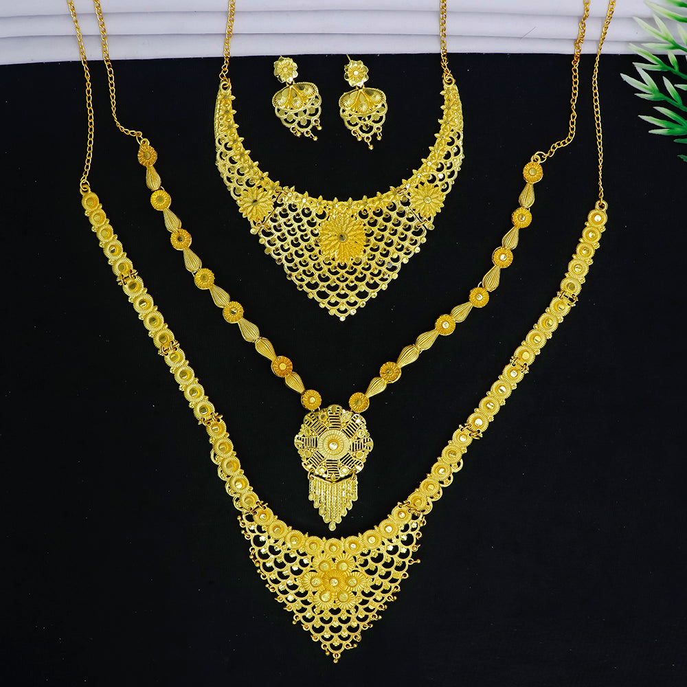 Mahavir Dye Gold Plated Necklace Combo