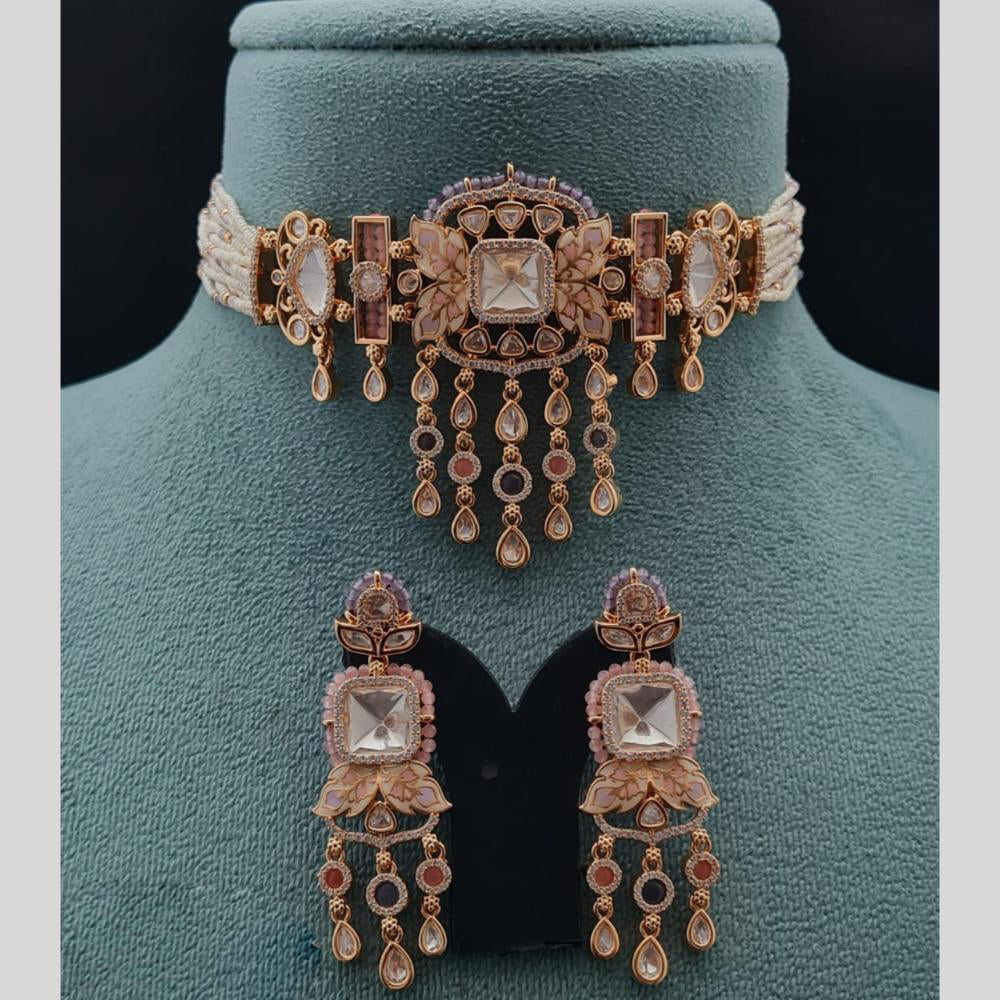 Vivah Creations Polki Kundan And Pearl Choker Necklace Set