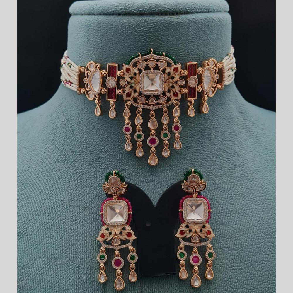 Vivah Creations Polki Kundan And Pearl Choker Necklace Set
