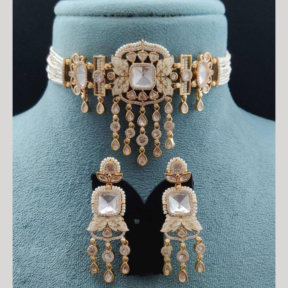 Vivah Creations Polki Kundan And Pearl Choker Necklace Set