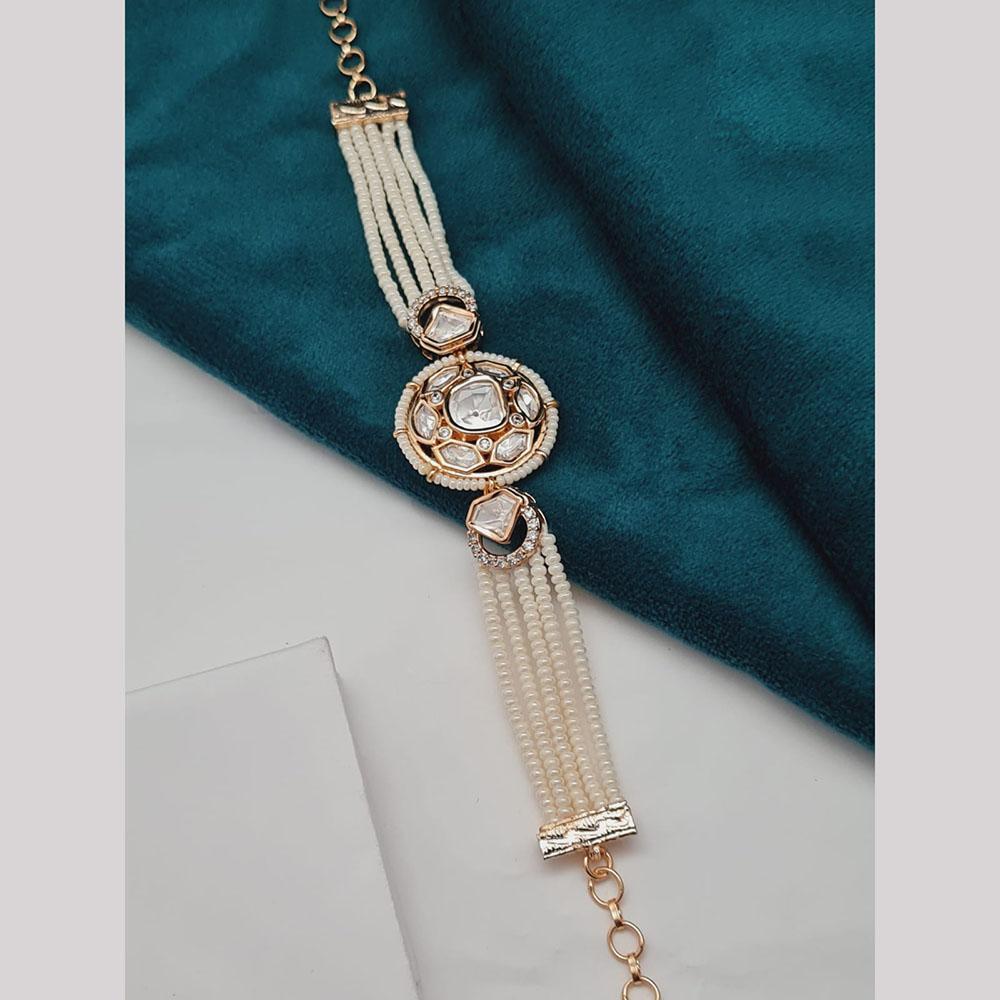 Vivha Creations Polki Kundan And Preal Bracelet