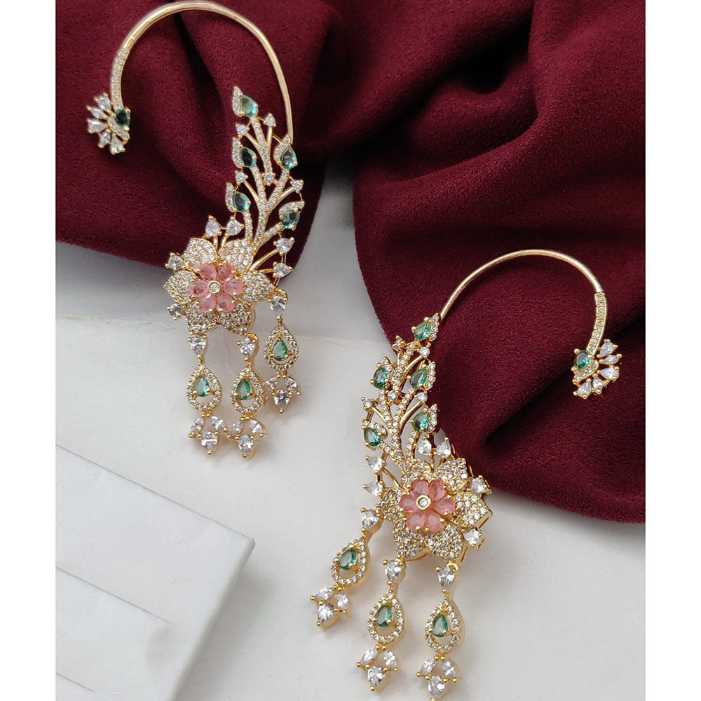 Vivah Creations Glamorous Stylish American Diamond Ear Cuff Earrings