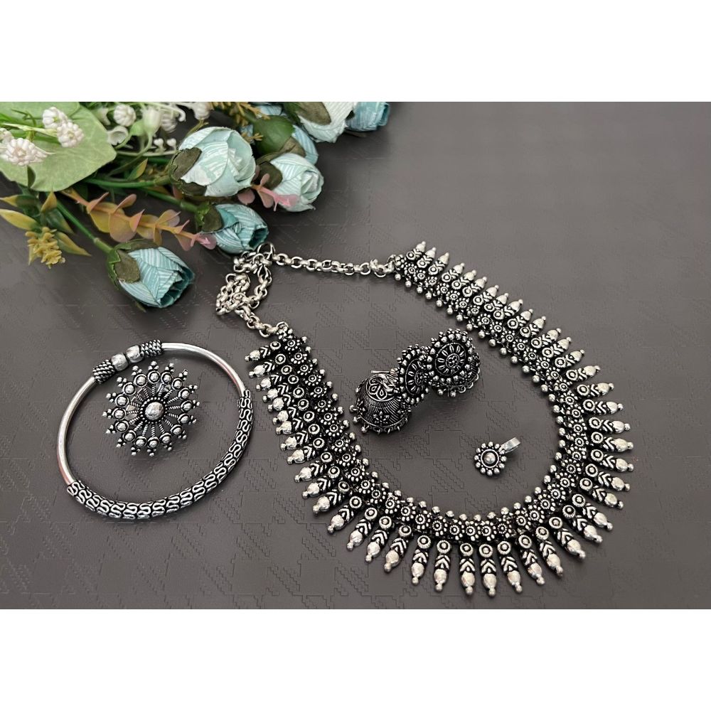 Akruti Collection Silver Plated Combo Set