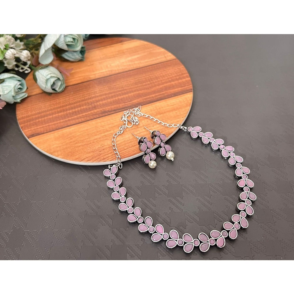 Akruti Collection Silver Plated Crystal Necklace Set