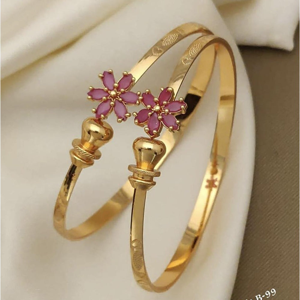 Akruti Collection Gold Plated Pota Stone Adjustable Bracelet