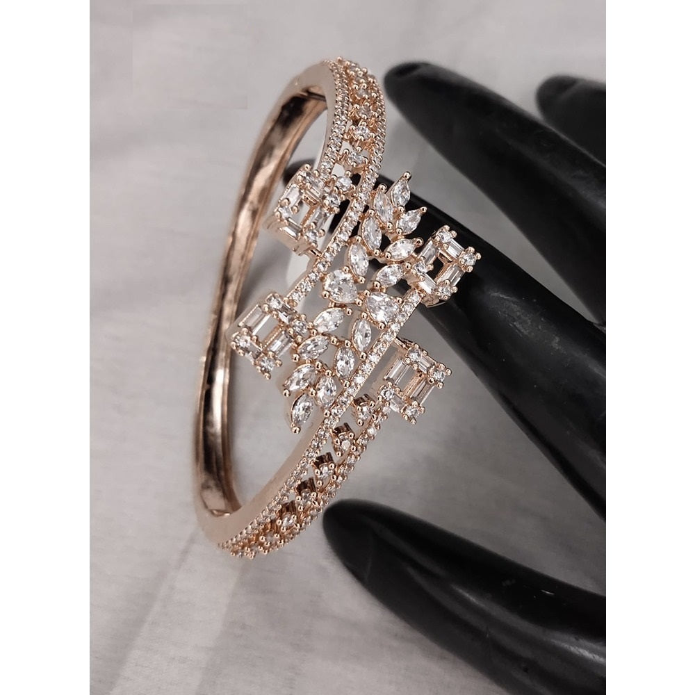 Akruti Collection Rose Gold Plated Shine Bound Kada