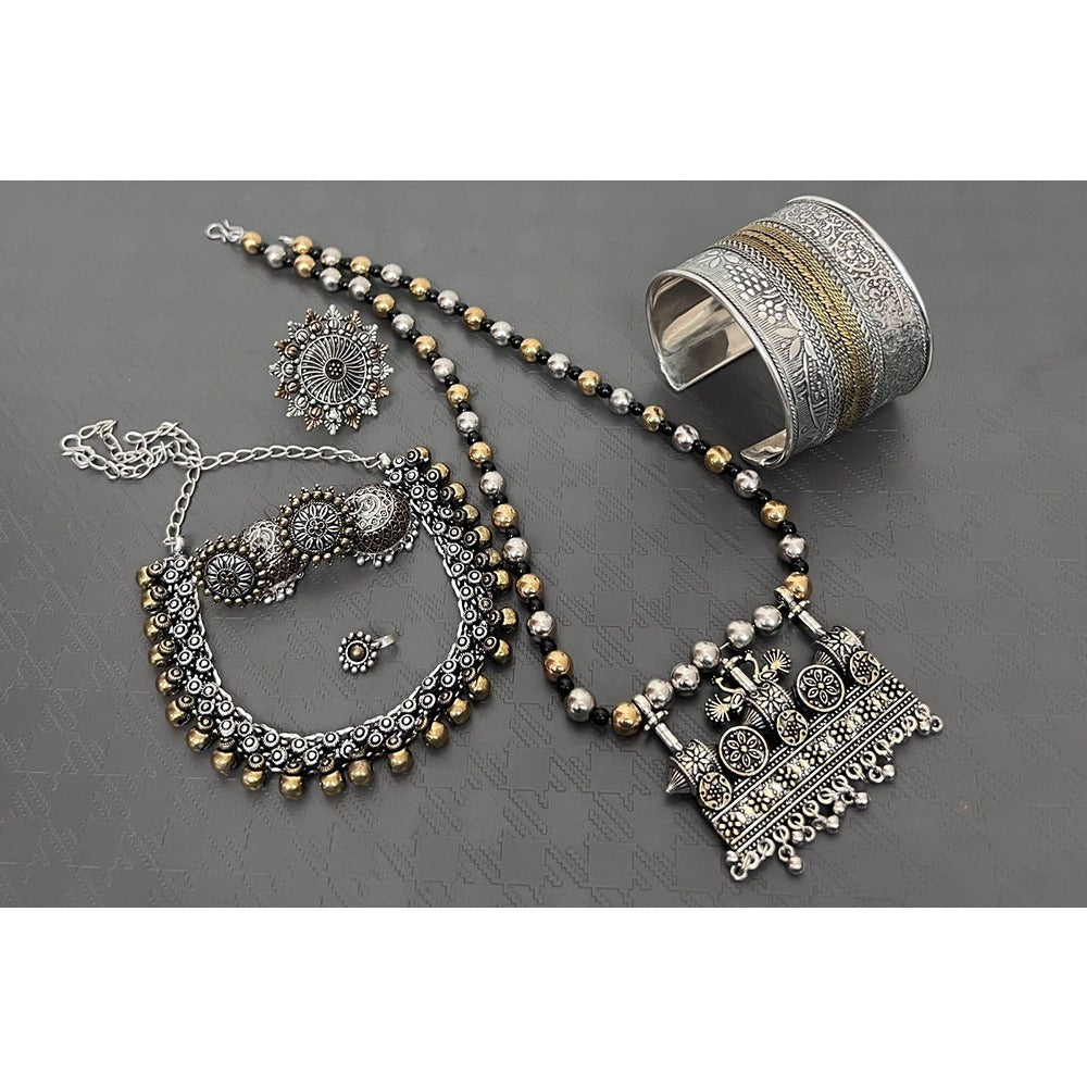 Akruti Collection 2Tone Plated Jewellery Combo